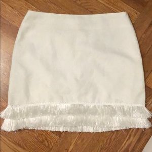 White Skirt, with fringe trim at the bottom